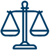 Icono referente a justicia para la página de consultas jurídicas o legales de emergenciasjuridicas.com